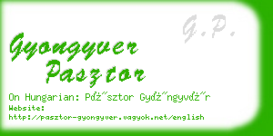 gyongyver pasztor business card